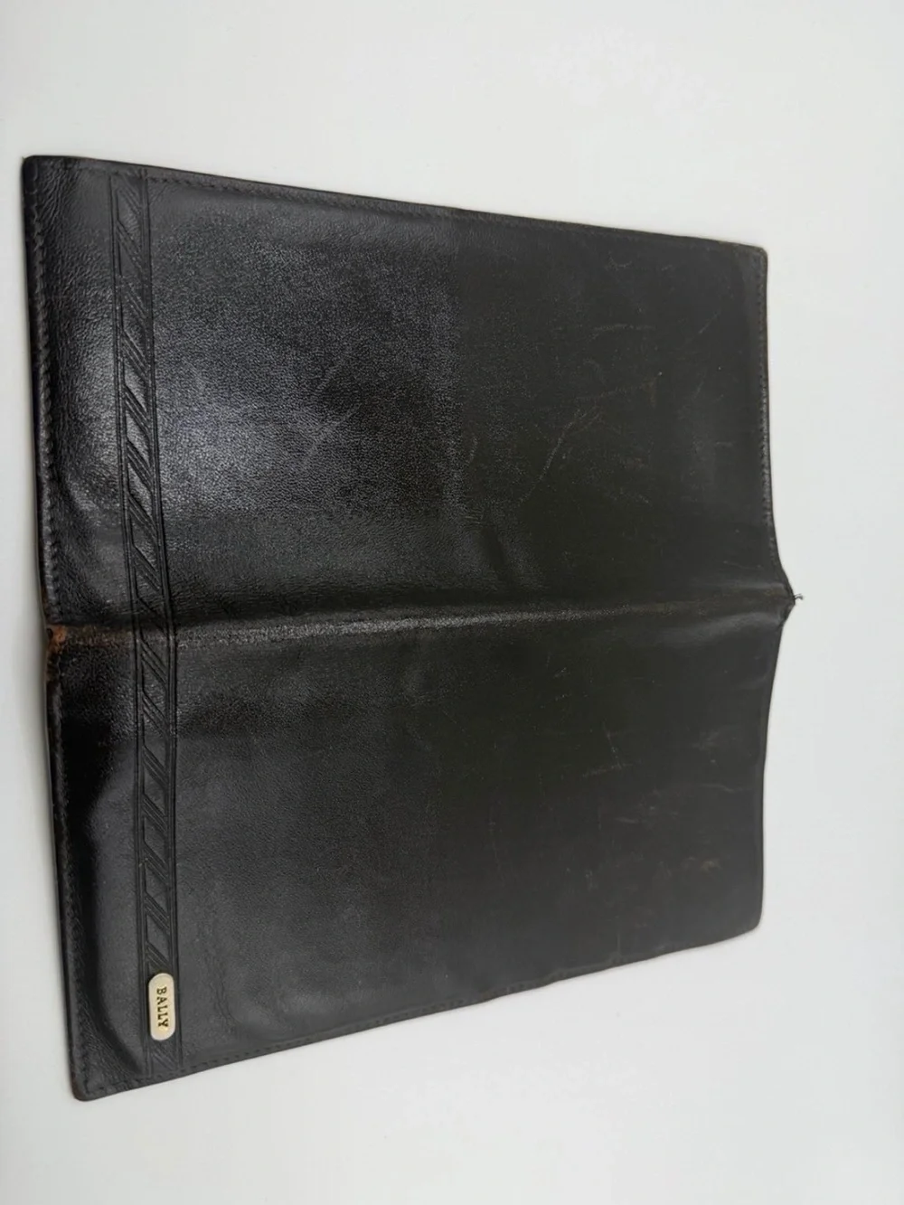 Bally Brown Leather Bifold Long Wallet Checkbook Holder Made in Italy